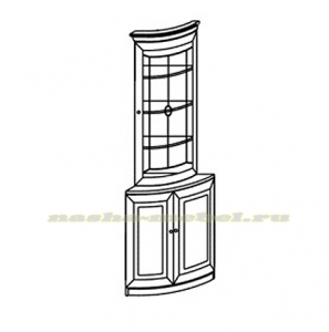 Джулия мод.2974 (П) Шкаф для посуды правый ― Интернет-Магазин «Российский Дом Мебели»